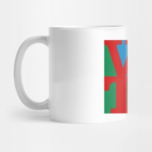 VOTE (red on blue and green) Mug